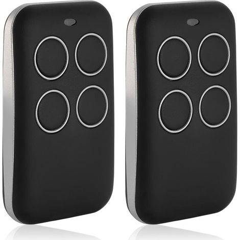 2 Pièces Télécommande Portail - 433 Mhz - 4 Canaux - Clonage Manuel - Pour Portes De Garage Et Portails - Dimensions 7,5 X 3,5 X 1,5 Cm