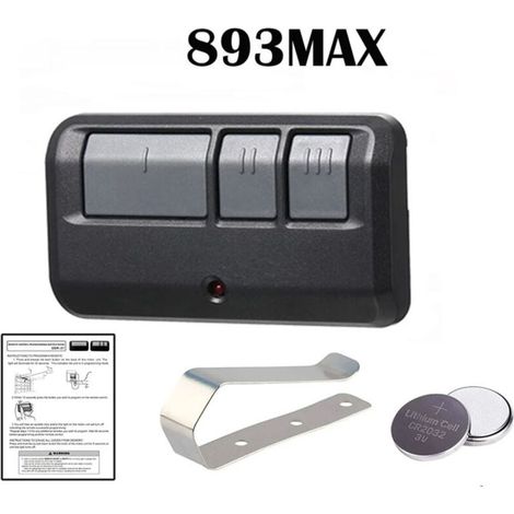 Télécommande Pour Porte De Garage - 1 Pièce - Compatible Liftmaster 893max Et Craftsman 890max - Led Réglable - Pile Cr2032 Incluse