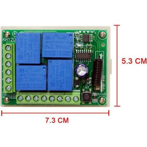 Télécommande - Module Récepteur - 433 Mhz - 1 Canal - Relais 10 A - Pour Domotique Bricolage - 1 Pièce + 1 Module