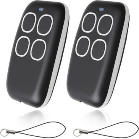 2 Télécommandes Universelles Portail Garage - 280–868 Mhz - 4 Canaux Rolling Code - Compatible Automatismes Portail Et Garage - Dimensions 75 X 35 X 18 Mm