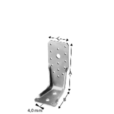 Winkelverbinder mit seitlicher Aussteifung, Stahl verzinkt, AKR 245G-VE1