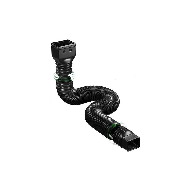 1 Set Flexibler Dachrinnenverlängerungen, Fallrohrverlängerungen, Dachrinnenverbinder, Regenwasserableitung, Schwarz
