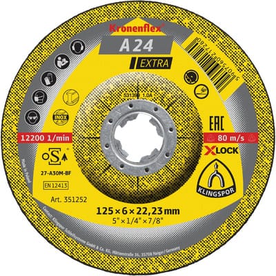Schruppscheibe A 24 EX X-LOCK, 125 x 6 x 22,23mm gekröpft, 1 Stück