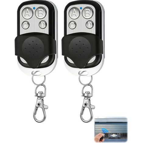 Télécommande Universelle Pour Portail (2 Pièces), Télécommande Sans Fil À Code Tournant Fixe 433,92 Mhz Avec 4 Boutons Pour Portes De Garage Et Voitures