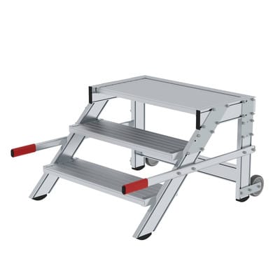 Arbeitspodest 3 Stufen, 2 Rollen Stufenbreite 800mm, Breite 800mm L 400mm