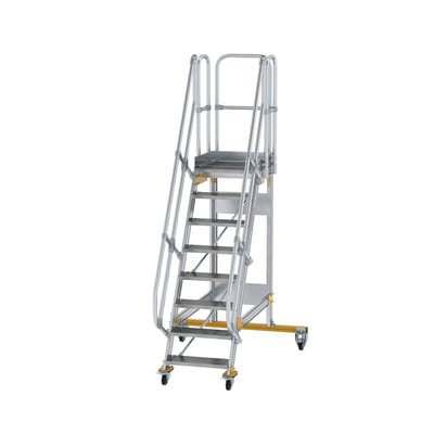 Plattformtreppe, fahrbar 8 Stu. 60° 1940mm Breite Stufen 600mm Anz.Lenkr. 2