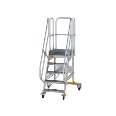 Plattformtreppe, fahrbar 5 Stu. 60° 1210mm Breite Stufen 600mm Anz.Lenkr. 2
