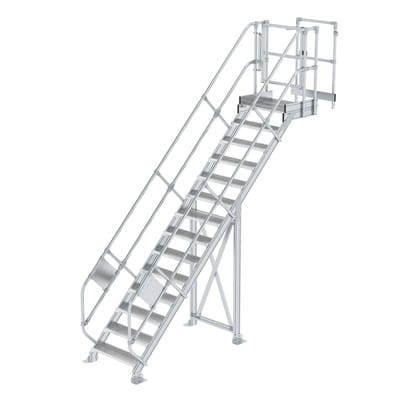Treppe, 45°, Stufe B 800mm, beidseitiger Handlauf, Stufe T 240mm