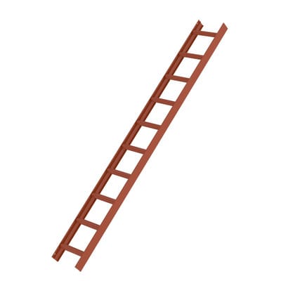 Dachleiter 10 Sprossen, Aluminium, B 330mm, L 2800mm, rotbraun