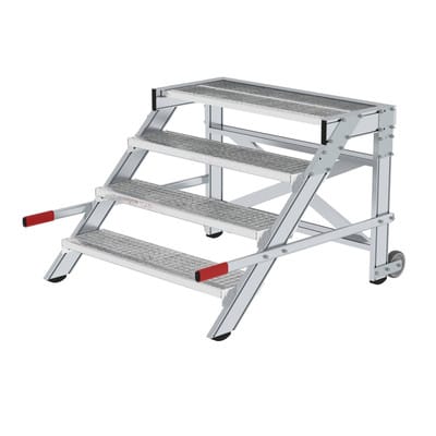 Arbeitspodest 4 Stufen, 2 Rollen Stufenbreite 1000mm, Breite 1000mm L 400mm