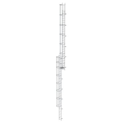 Steigleiter, mehrzügig, Steighöhe 17920mm Aluminium farblos eloxiert, L 19120mm