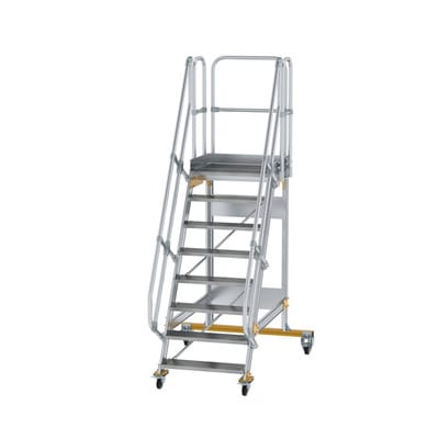 Plattformtreppe, fahrbar 8 Stu. 60° 1940mm Breite Stufen 800mm Anz.Lenkr. 2