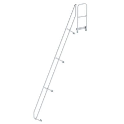Handlauf Aluminium für Treppe 60° mit Plattform Stufenanzahl 16