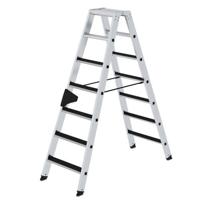 Stehleiter clicp-step 2x7 Stufen, Aluminium beidseitig begehbar, H1630mm B550mm