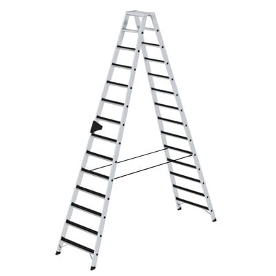 Stehleiter clicp-step 2x14 Stufen, Aluminium beidseitig begehbar, H3260mm B760mm