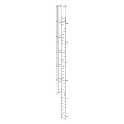 Steigleiter, einzügig, Steighöhe 9520mm Aluminium blank, L 10720mm