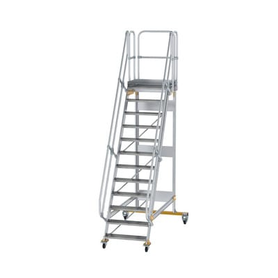 Plattformtreppe, fahrbar 12 Stu. 60° 2900mm Breite Stufen 800mm Anz.Lenkr. 2