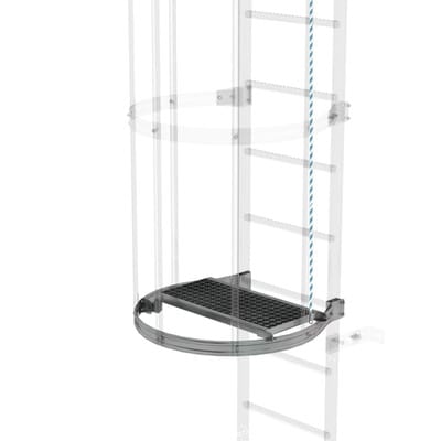 Zwischenplattform klappbar Stahl verzinkt 600x300mm für Steigleiter