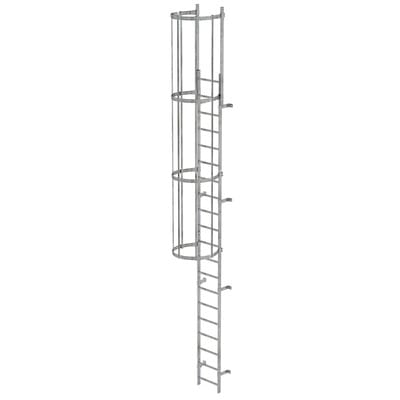 Steigleiter, einzügig, Steighöhe 5600mm Stahl verzinkt, L 6800mm