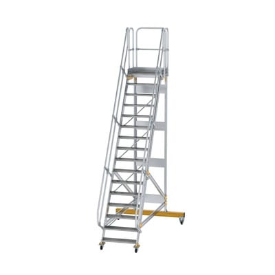 Plattformtreppe, fahrbar 16 Stu. 60° 3880mm Breite Stufen 800mm Anz.Lenkr. 2
