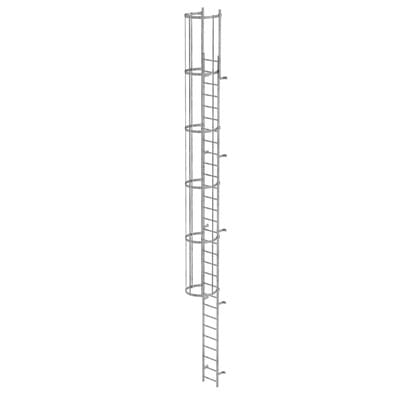 Steigleiter, einzügig, Steighöhe 8400mm Stahl verzinkt, L 9600mm