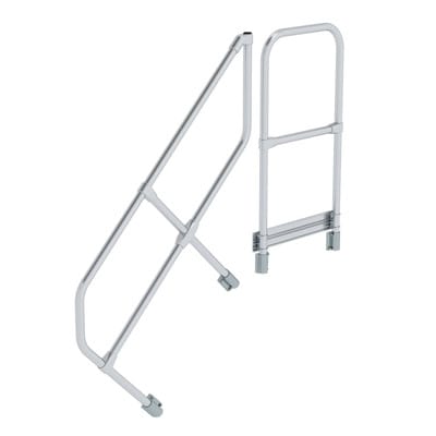 Handlauf Aluminium für Treppe 45° mit Plattform Stufenanzahl 4