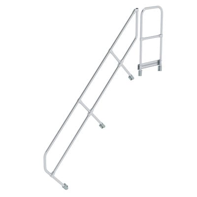 Handlauf Aluminium für Treppe 45° Stufenanzahl 9, Stufentiefe 225mm