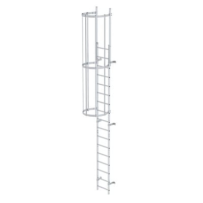 Steigleiter, einzügig, Steighöhe 4760mm Aluminium blank, L 5960mm
