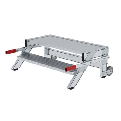 Arbeitspodest 2 Stufen, 2 Rollen Stufenbreite 1000mm, Breite 1000mm L 400mm
