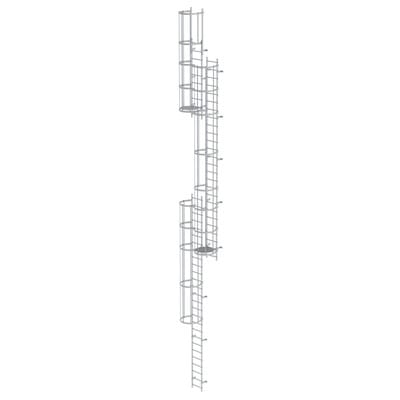 Steigleiter, mehrzügig, Steighöhe 13160mm Aluminium farblos eloxiert, L 14360mm