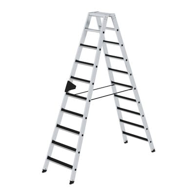 Stehleiter clicp-step 2x10 Stufen, Aluminium beidseitig begehbar, H2340mm B640mm