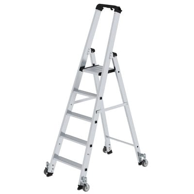 Stehleiter 7 Stufen, Aluminium, einseitig begehbar, H 2310mm, B 740mm