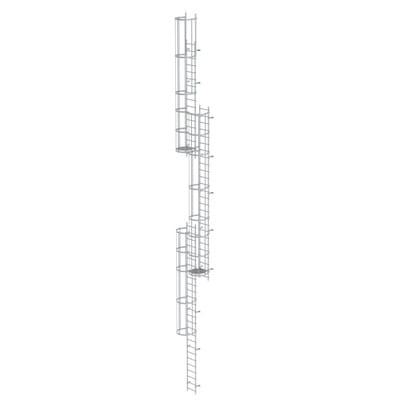 Steigleiter, mehrzügig, Steighöhe 15120mm Aluminium farblos eloxiert, L 16320mm