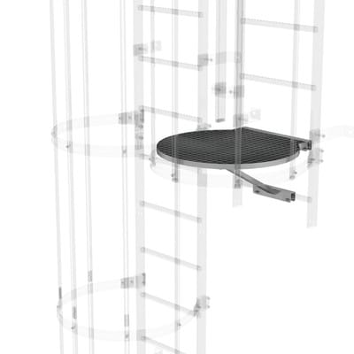 Umsteigplattform Stahl verzinkt, Ø 700mm für Steigleiter