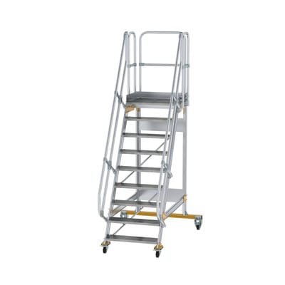Plattformtreppe, fahrbar 9 Stu. 60° 2180mm Breite Stufen 800mm Anz.Lenkr. 2