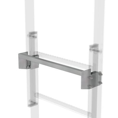 Ausstiegstritt f. Gebäudeaufstieg, Spaltmaß 100mm, B 520mm, Stahl verzinkt