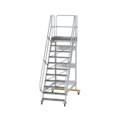 Plattformtreppe, fahrbar 11 Stu. 60° 2660mm Breite Stufen 1000mm Anz.Lenkr. 2