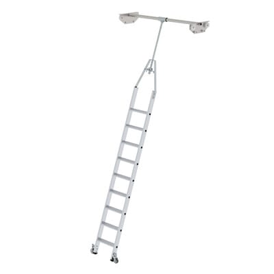 Regalleiter, 9 Stufen, drehbar, senkr. Einhängehöhe 3.290mm