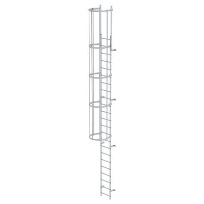 Steigleiter, einzügig, Steighöhe 6440mm Aluminium farblos eloxiert, L 7640mm