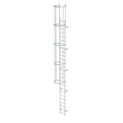 Steigleiter, einzügig, Steighöhe 7280mm Aluminium blank, L 8480mm