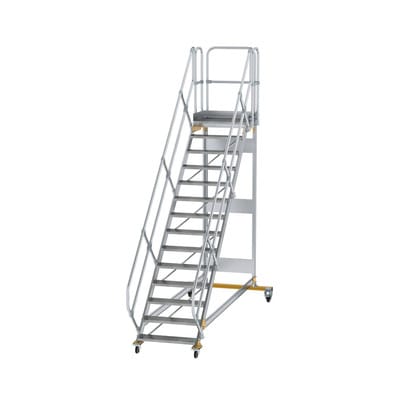 Plattformtreppe, fahrbar 14 Stu. 45° 2910mm Breite Stufen 800mm Anz.Lenkr. 2