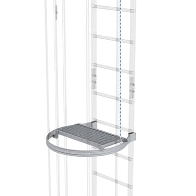 Zwischenplattform klappbar Aluminium eloxiert 600x300mm für Steigleiter