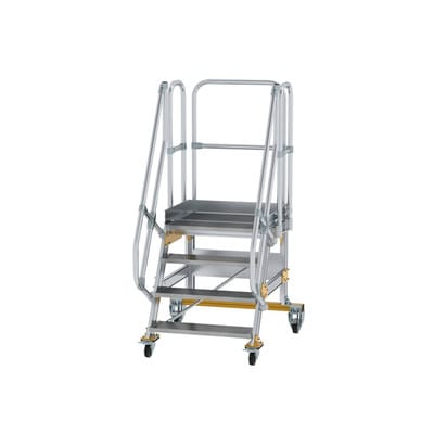 Plattformtreppe, fahrbar 4 Stu. 60° 970mm Breite Stufen 800mm Anz.Lenkr. 2