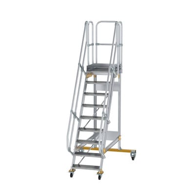 Plattformtreppe, fahrbar 9 Stu. 60° 2180mm Breite Stufen 600mm Anz.Lenkr. 2