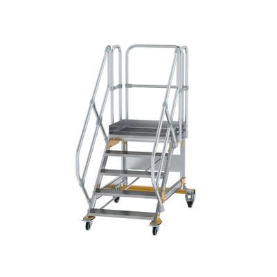 Plattformtreppe, fahrbar 5 Stu. 45° 1040mm Breite Stufen 800mm Anz.Lenkr. 2