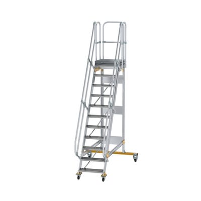 Plattformtreppe, fahrbar 11 Stu. 60° 2660mm Breite Stufen 600mm Anz.Lenkr. 2