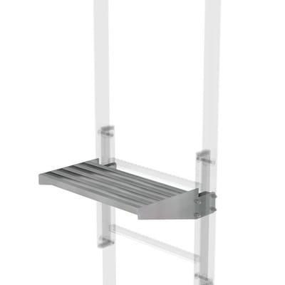 Ausstiegstritt f. Gebäudeaufstieg, Spaltmaß 300mm, B 520mm, Stahl verzinkt