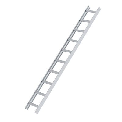 Dachleiter 10 Sprossen, Aluminium, B 330mm, L 2800mm, Aluminium, natur
