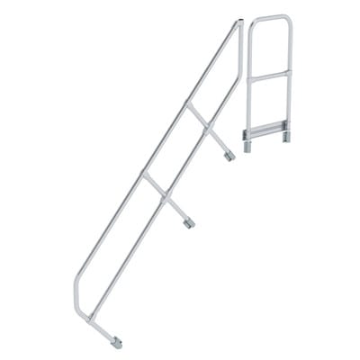 Handlauf Aluminium für Treppe 45° mit Plattform Stufenanzahl 8