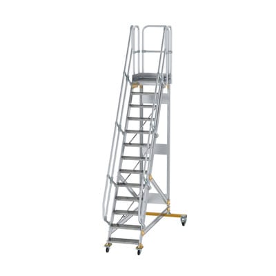 Plattformtreppe, fahrbar 13 Stu. 60° 3150mm Breite Stufen 600mm Anz.Lenkr. 2